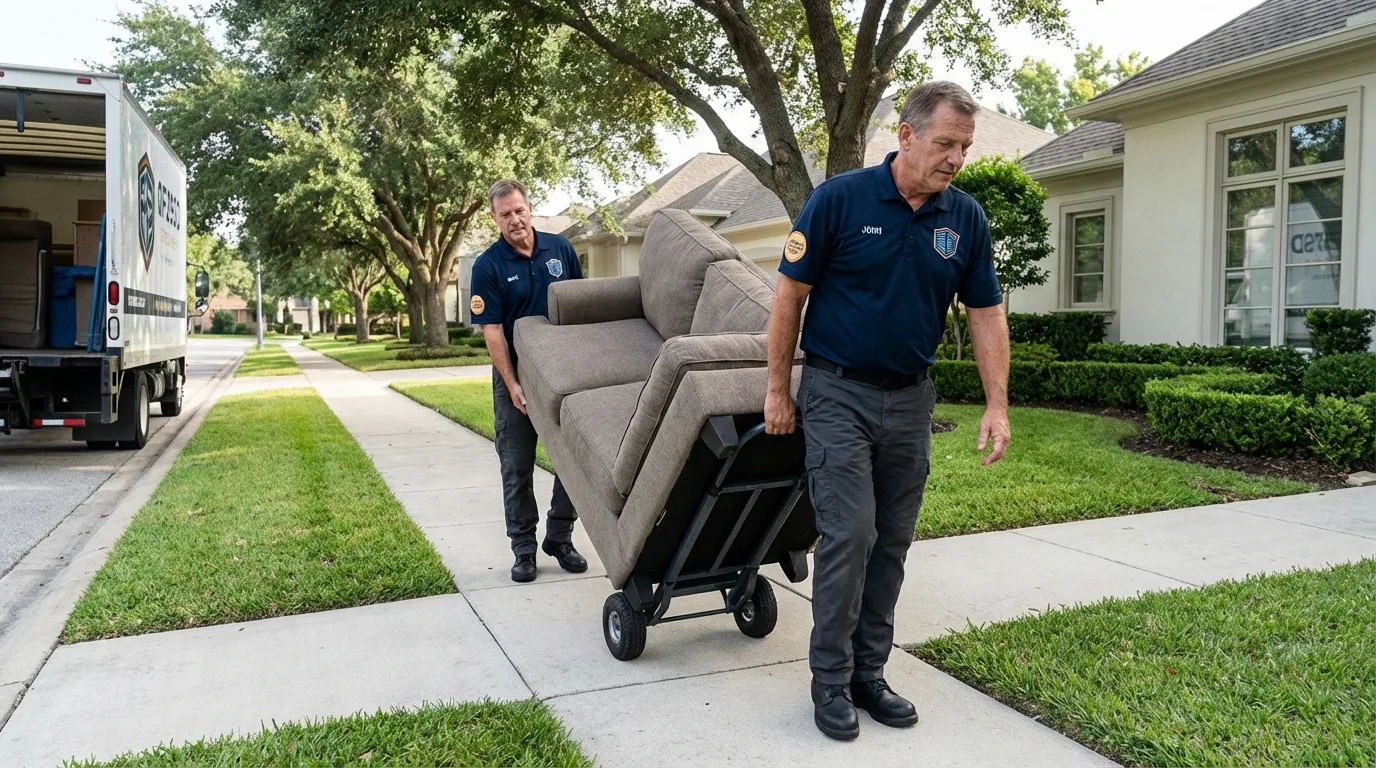 Local residential moving crew loading furniture in Manitou Springs, CO